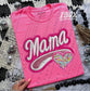 Mama Volleyball Heart Faux Embroidery T-Shirt