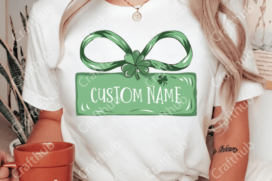 Custom Name Or Title Bow St Patricks T-shirt