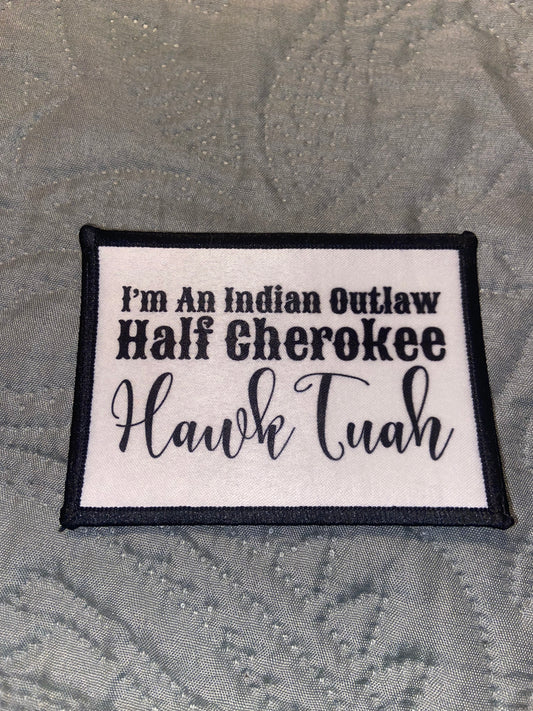 RTS Indian Outlaw Half Cherokee HT 4in Iron On Hat Patch