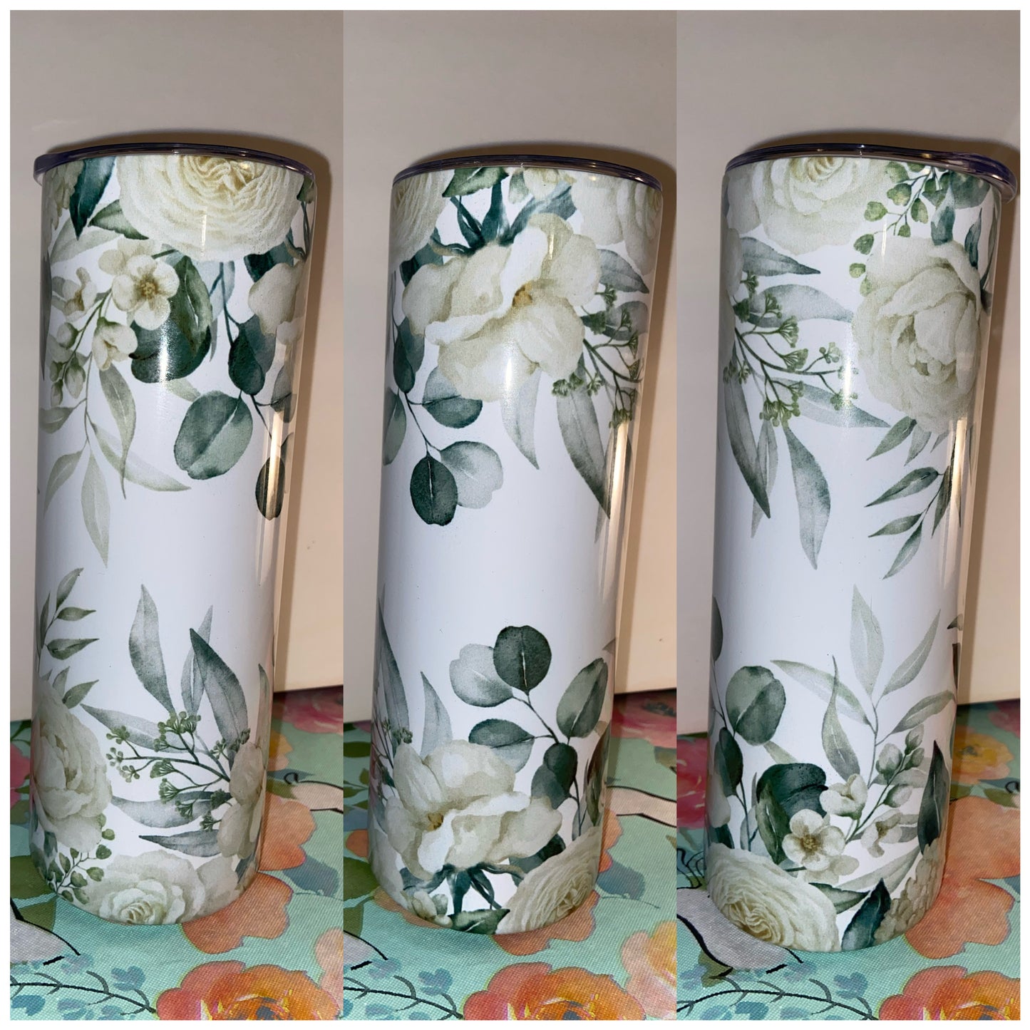 Floral White 20oz Tumbler