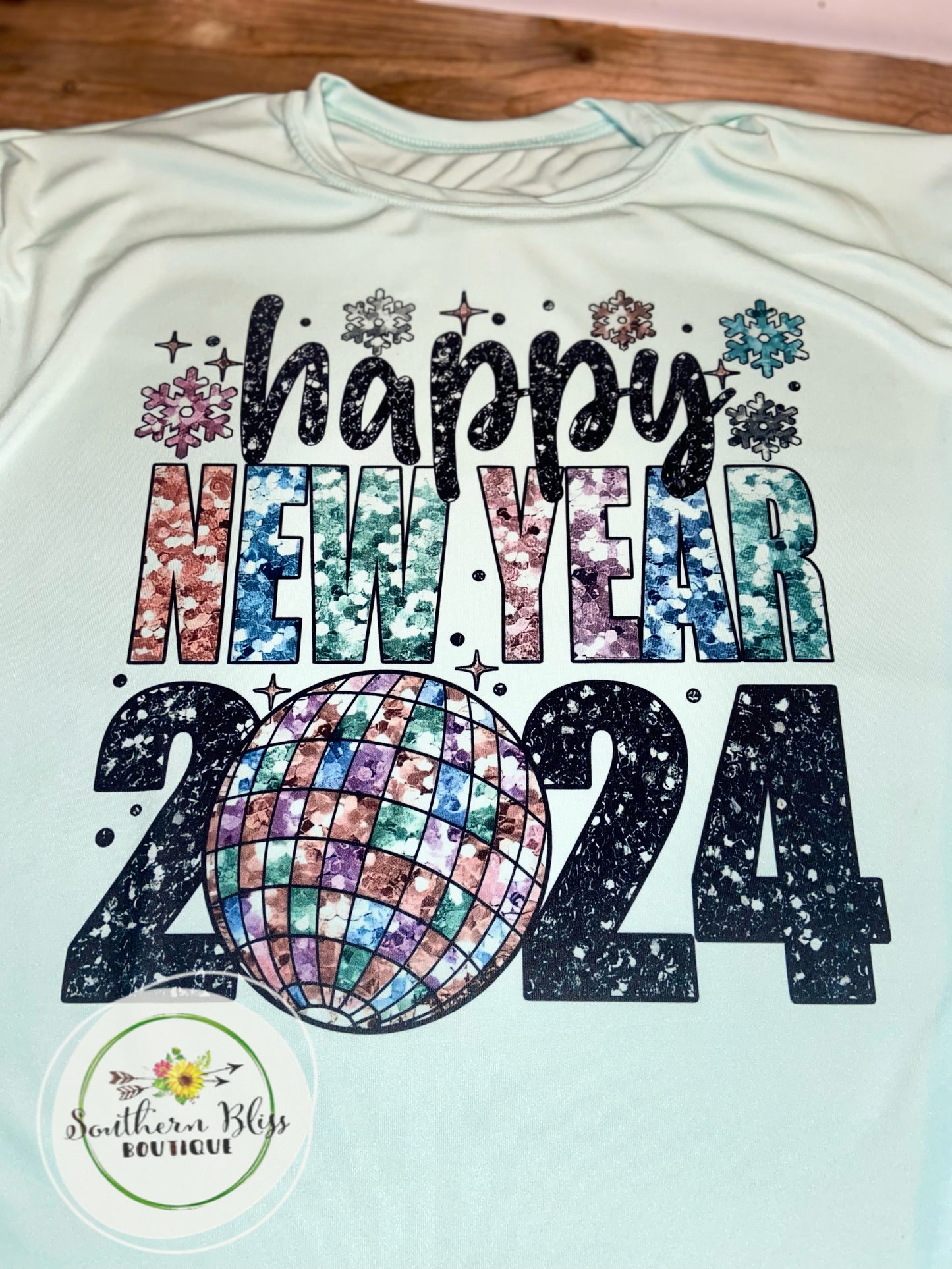 Happy New Year 2024 Glitter Disco Ball T-shirt