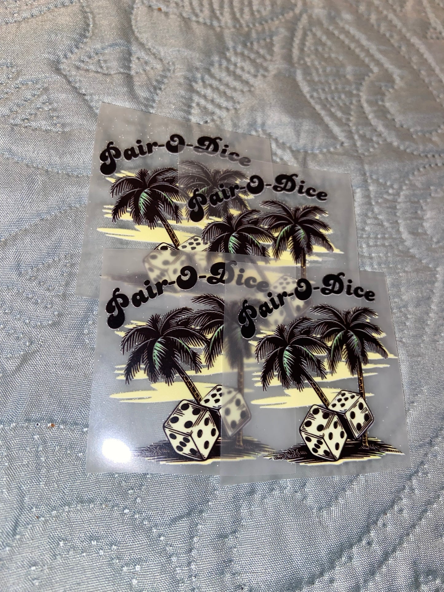 Pair O Dice Palm Tree DTF Hat Print 2x2inir