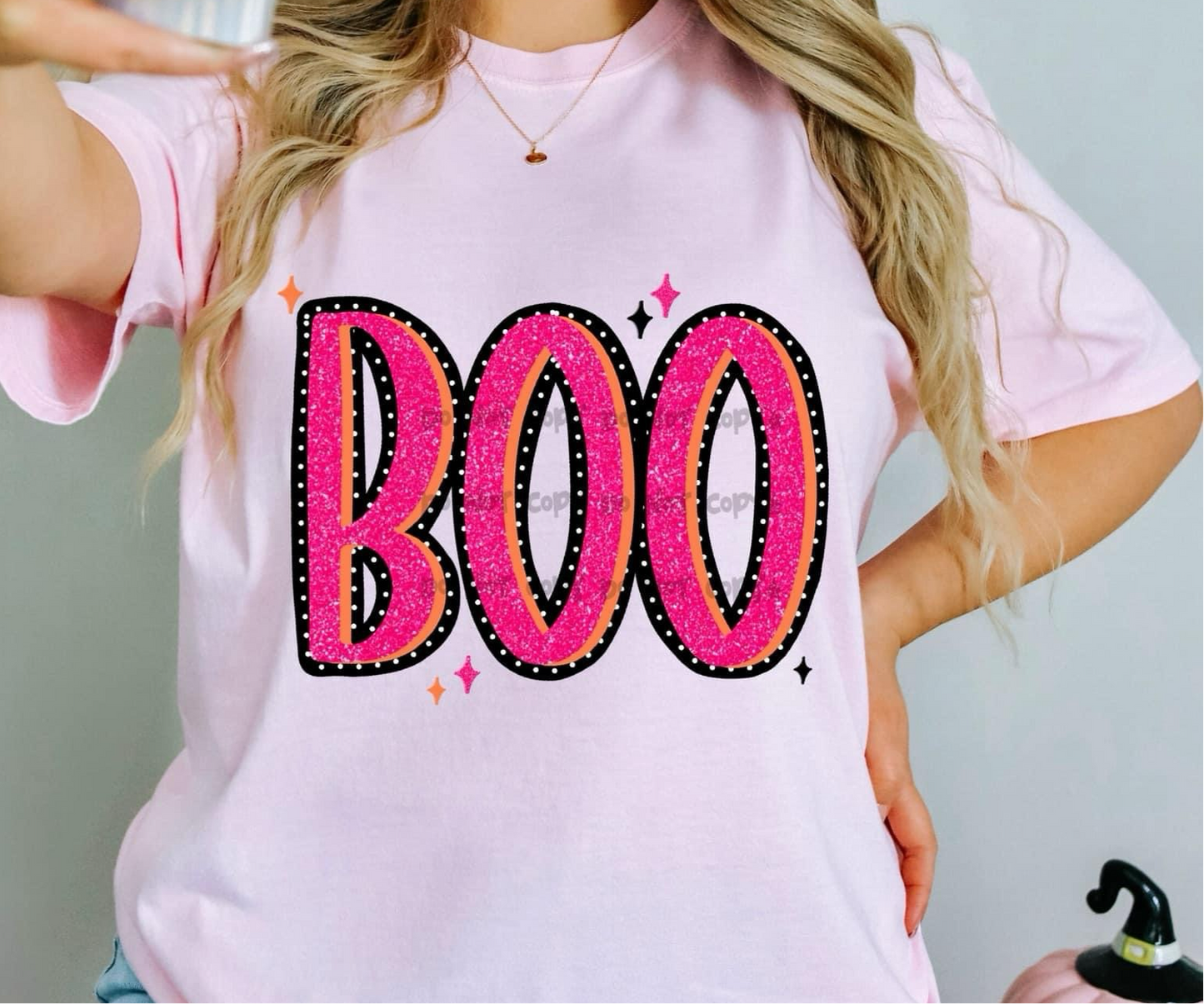 BOO Neon Pink & Orange Baby, Toddler, Youth Shirt