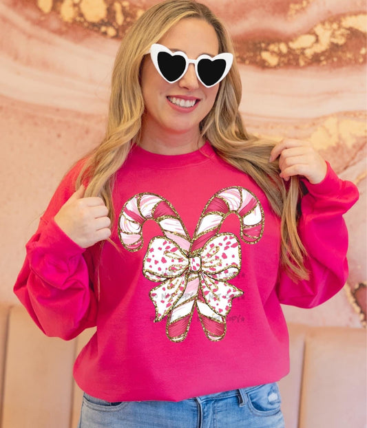 Pink Candy Canes Christmas T-shirt