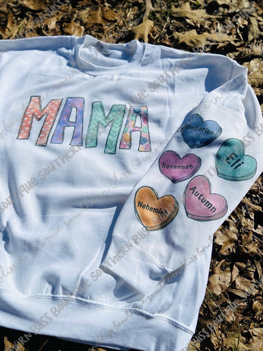 Mama Sweetheart On Sleeves Sweatshirt