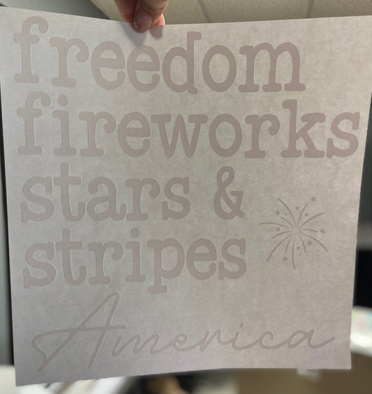 Quick Ship Freedom Fireworks Patriotic T-shirt
