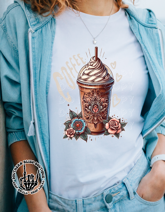 Floral Coffee T-shirt