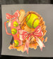Softball Pink Tumbler and Bow DTF Trucker Hat Patch Only