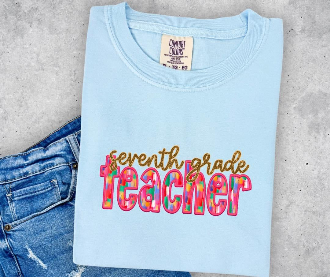 Teacher Watercolor Name Any Grade T-shirt