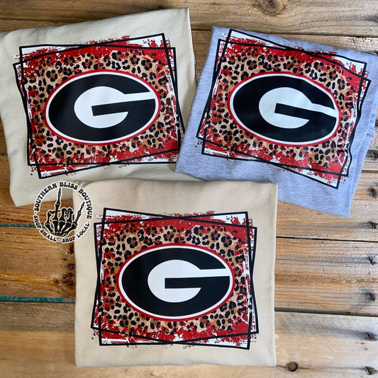 Georgia Team Leopard Block T-Shirt