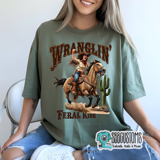 Wranglin Feral Kids Print T-shirt