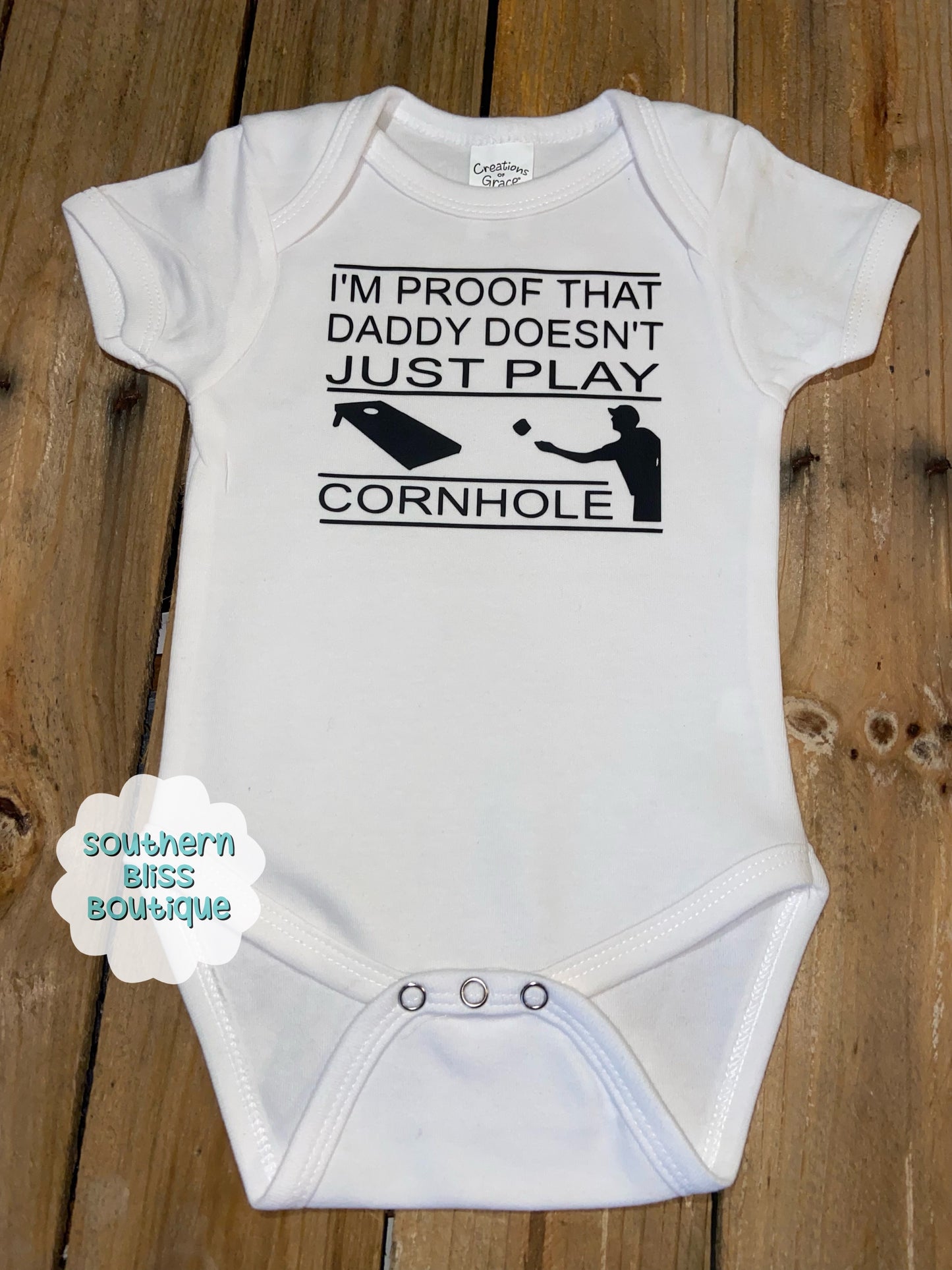 I’m Proof Daddy Doesn’t Just Play Cornhole Shirt