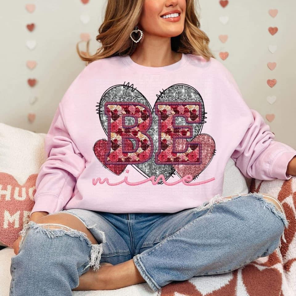 Roses Be Mine Hearts Shimmer Sweatshirt