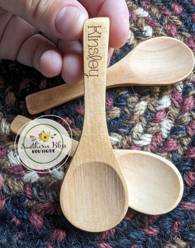 Engraved Wooden Baby Spoon Custom Preorder