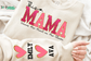 This Mama Heart On Sleeve With Pink Heart Names Sweatshirt