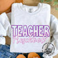 Teacher Polka Dot Embroidered Look Sweatshirt