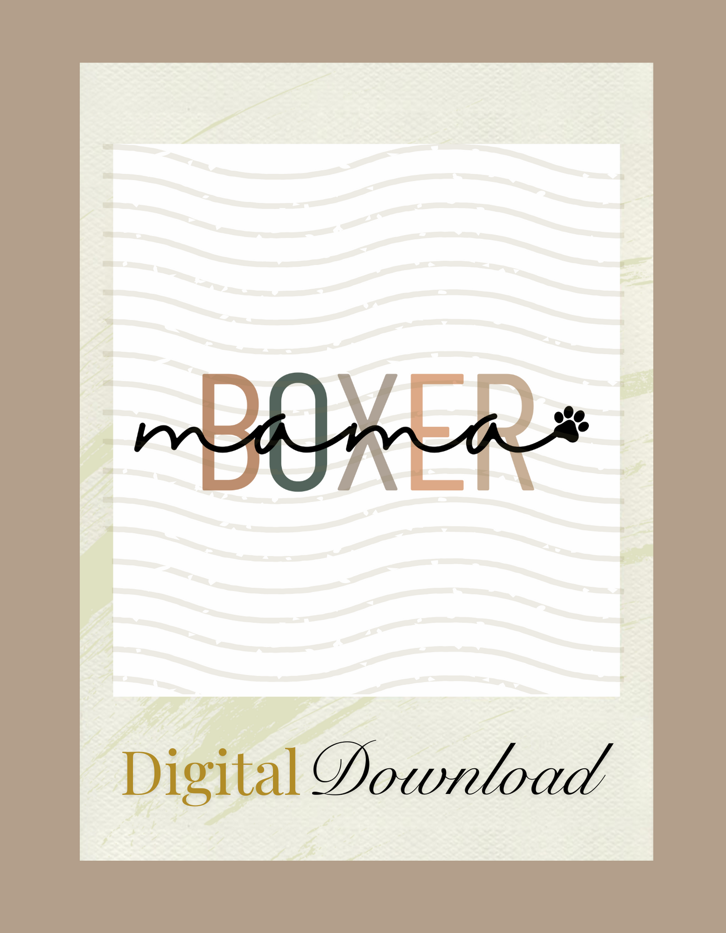 Boxer Mama PNG, Digital Download