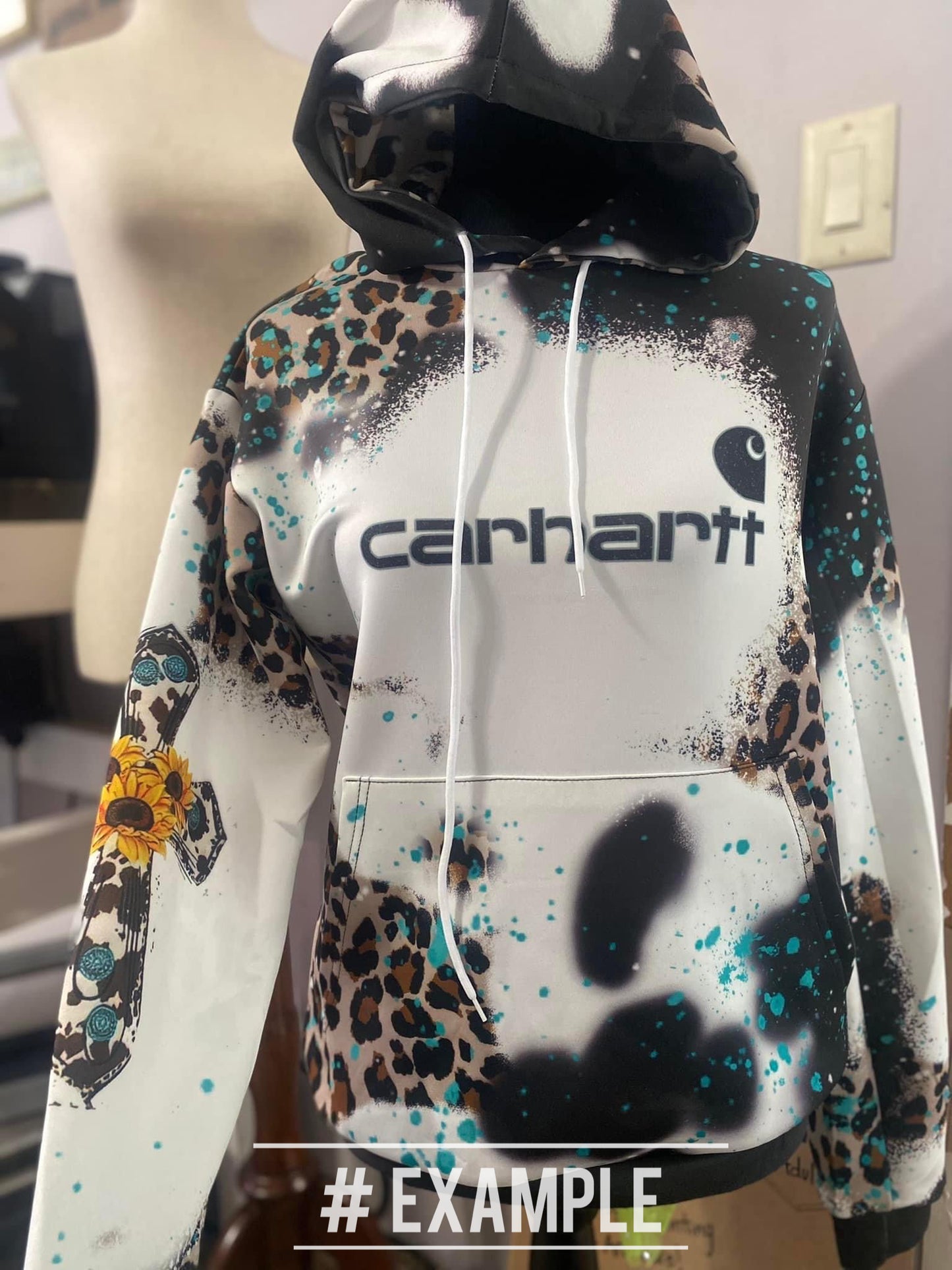 Leopard Printed Bleached Hoodies