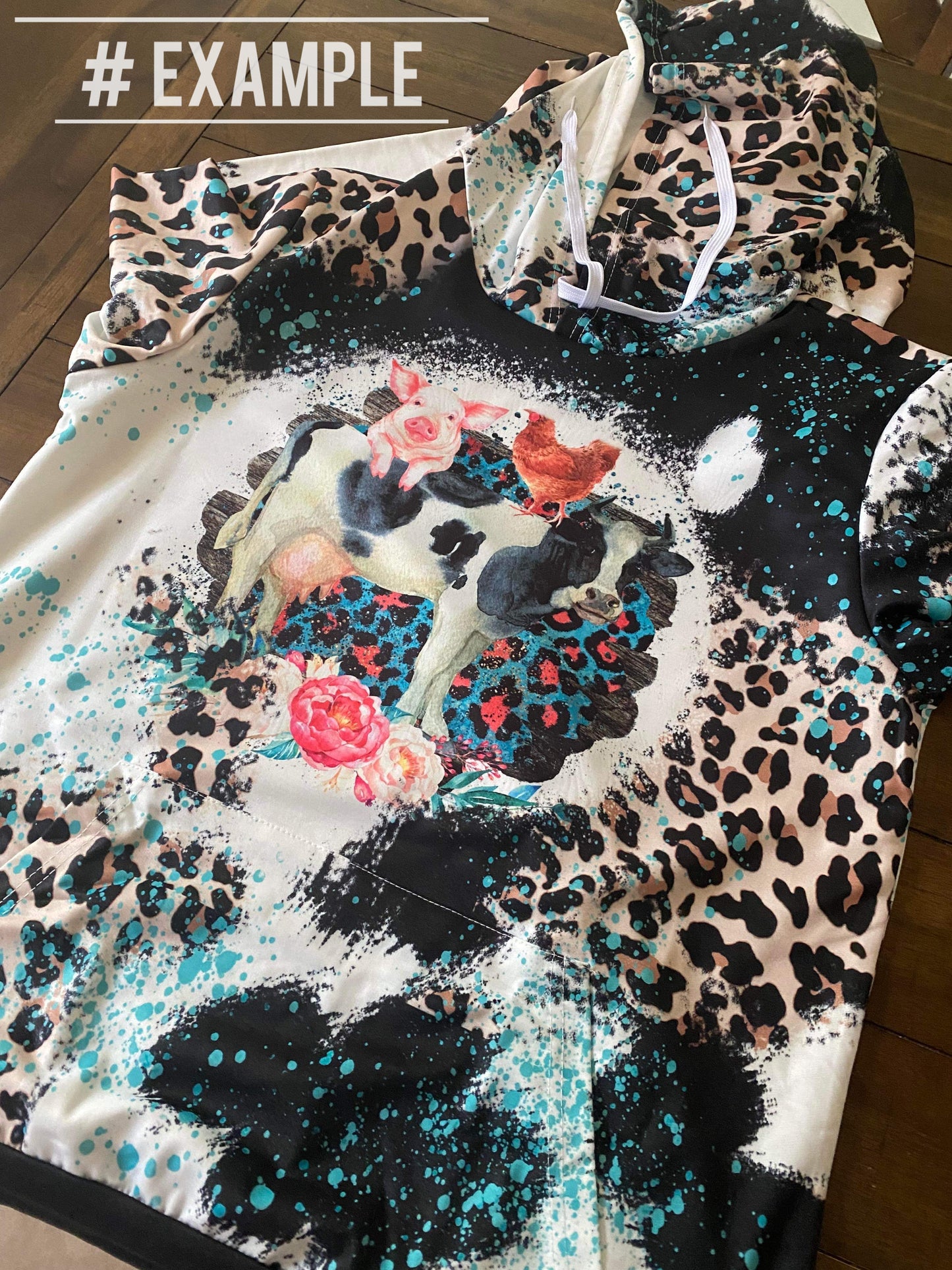 Leopard Printed Bleached Hoodies