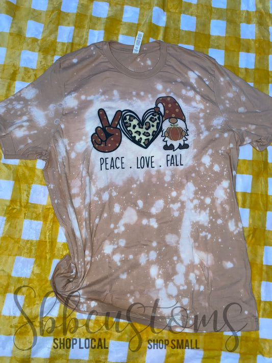 Peace Love Fall Bleached Tee