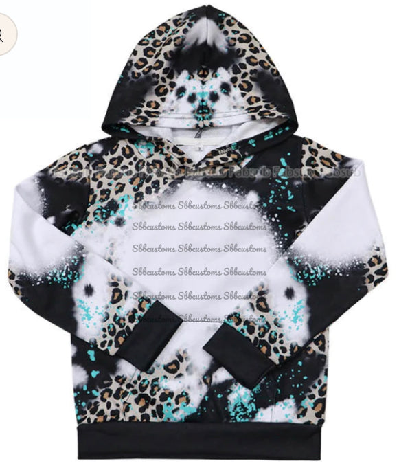 Leopard Printed Bleached Hoodies